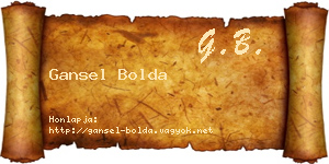 Gansel Bolda névjegykártya